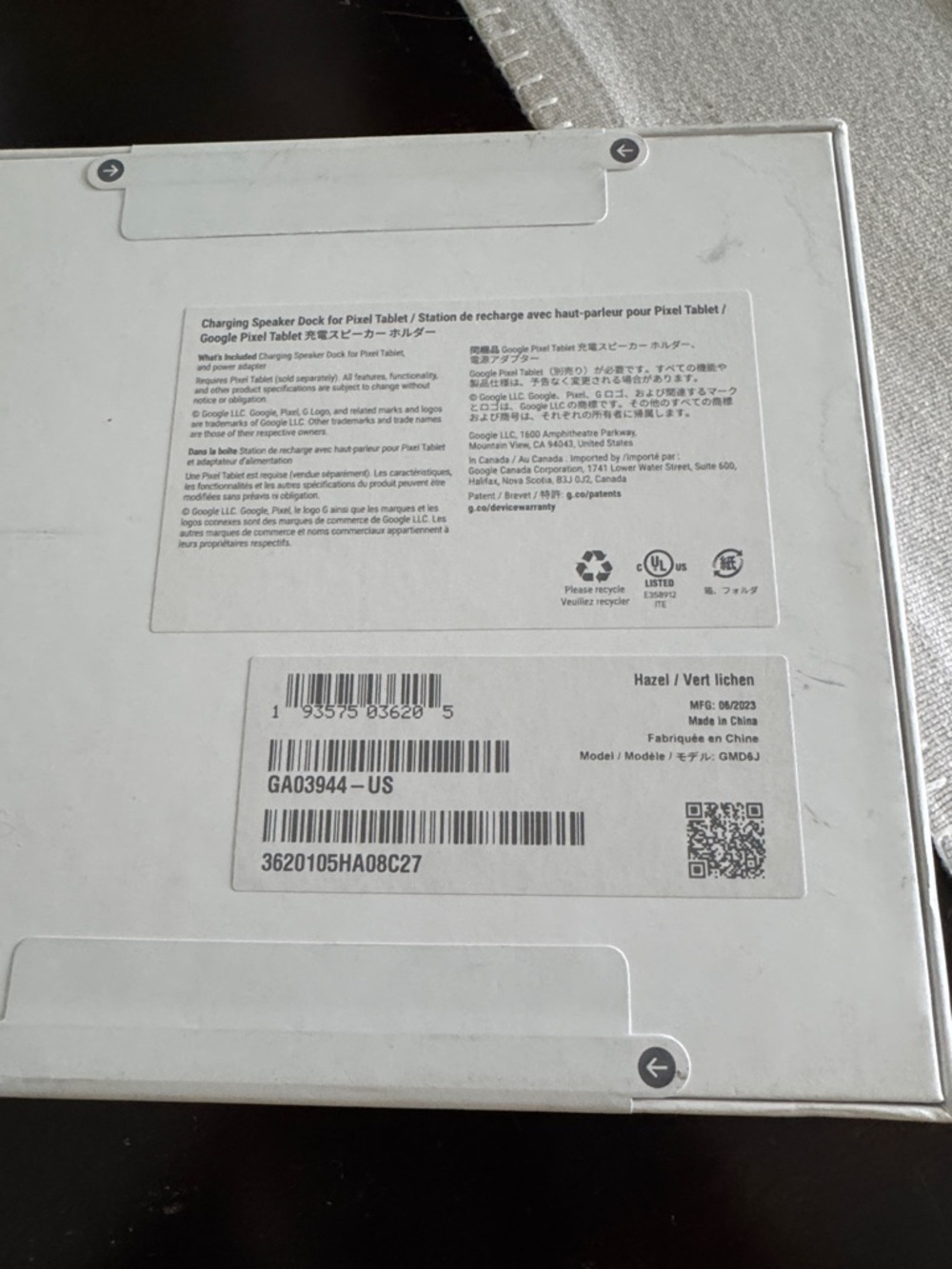 Google Charging Speaker Dock for Pixel Tablet in Light Gray Fabric - Picture 2 of 3